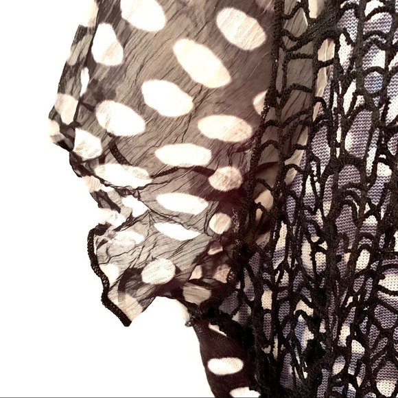 ALBERTO MAKALI Vintage Sheer, Floral, Printed, Beaded, Crochet Duster - Picture 5 of 7